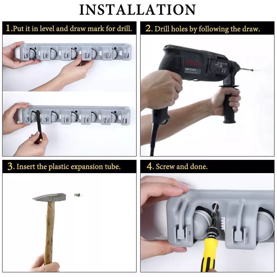 Magic Mop Holder, Multifunctional Broom Holder, ABS Mop Holder, Kitchen Bathroom Organizer Rack, Brush Broom Organizer Hanger, Household Mop Brush Hanger, 4 Position Broom And Mop Holder Magic Mop Holder, Multifunctional Broom Holder, ABS Mop Holder, Kitchen Bathroom Organizer Rack, Brush Broom Organizer Hanger, Household Mop Brush Hanger, 4 Position Broom And Mop Holder